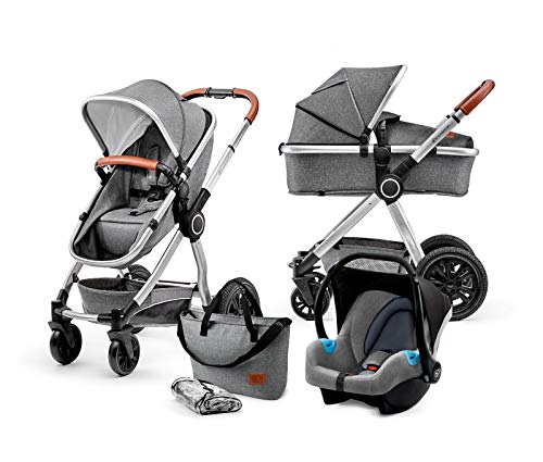Kinderkraft Carrito Bebé 3 Piezas VEO, Silla Paseo, Asiento Coche, Capazo, Plegado, Gris Kinderkraft Carrito Bebé 3 Piezas VEO, Silla Paseo, Asiento Coche, Capazo, Plegado, Gris