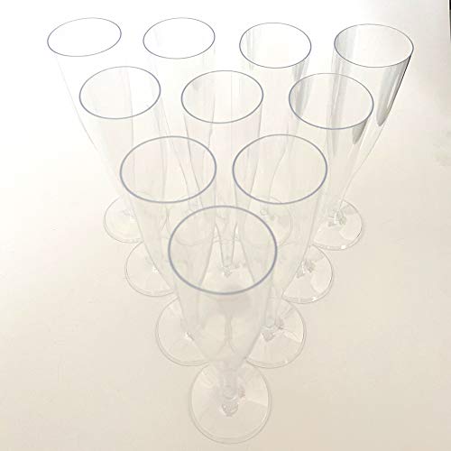 Lote de Flautas de champán Desechables en Cristal PS 125ml (Transparente, 10)