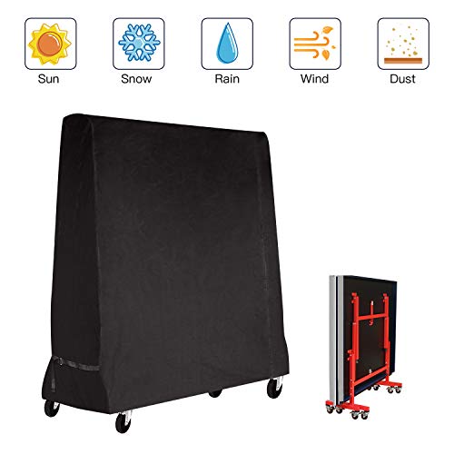 Mutsitaz Funda Protectora para Mesa de Ping-Pong Impermeable Resistente al Polvo Anti-UV Protección Oxford 165x70x185cm Negro