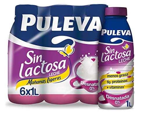 Puleva Leche Mañanas Ligeras Desnatada Sin lactosa - Pack 6 x 1 L - Total: 6 L Puleva Leche Mañanas Ligeras Desnatada Sin lactosa - Pack 6 x 1 L - Total: 6 L