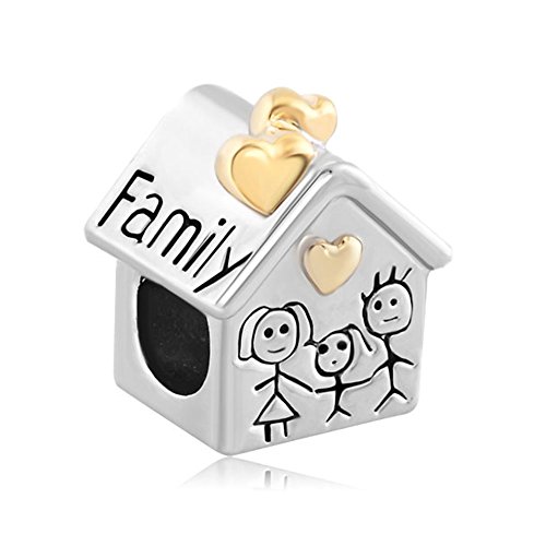 Sug Jasmin - Abalorio para pulsera de abalorios europea, diseño de casa familiar Sug Jasmin - Abalorio para pulsera de abalorios europea, diseño de casa familiar