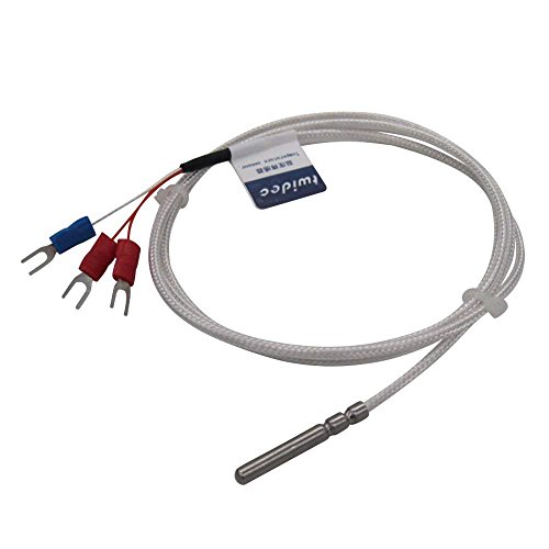 Twidc/RTD PT100 Sensor de temperatura impermeable sistema de tres alambres, sonda de acero inoxidable (4 × 30 mm) Rango: -50 ℃ – 200 ℃ (4 mm x 30 mm x 2 m)
