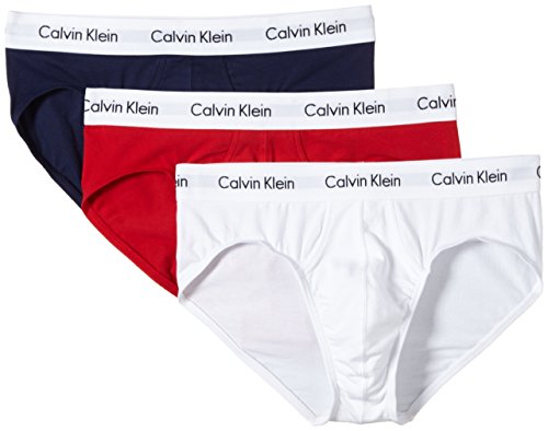 Calvin Klein Cotton Stretch-3er pantalones térmicos, Multicolor (I03 White, Red ginger, Pyro blue), Large (Pack de 3) para Hombre Calvin Klein Cotton Stretch-3er pantalones térmicos, Multicolor (I03 White, Red ginger, Pyro blue), Large (Pack de 3) para Hombre