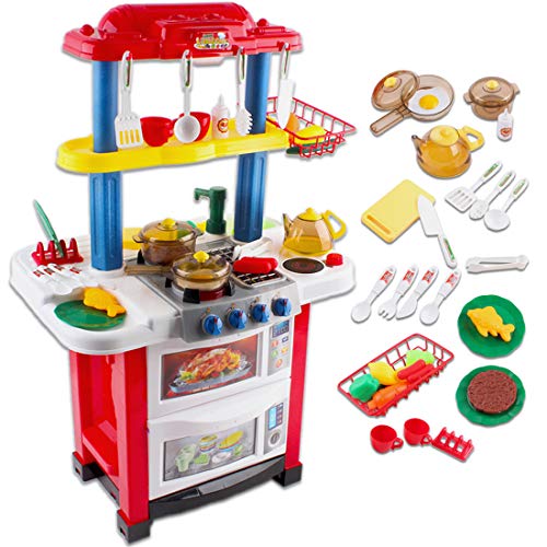 deAO Cocina de Juguete Happy Little Chef Cocinita con Luces, Sonidos, Funciones de Agua Real y Accesorios Incluidos deAO Cocina de Juguete Happy Little Chef Cocinita con Luces, Sonidos, Funciones de Agua Real y Accesorios Incluidos