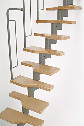 Dolle Graz Modular Escaleras – Stairway Kit 12 peldaños 95 "H – 115" H – gris