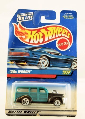 40's Woodie (Teal with 5 Dot Wheels) Hot Wheels Collector #217 on Blue/white Card by Hot Wheels