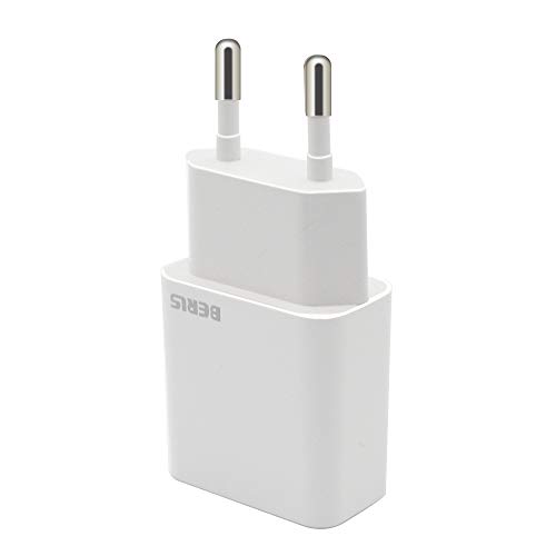 BERLS Cargador USB (5V/2A) para Apple iPod, iPhone, iPad, Samsung Galaxy, Sony, HTC, Nokia, Huawei, ASUS, Motorola, Blackberry…