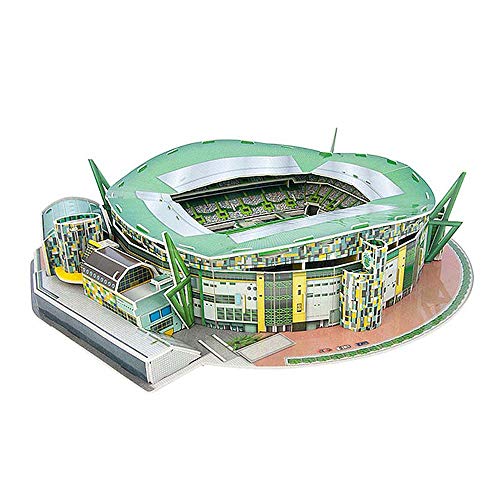 EEKUY Estadio José Alvalade Modelo, Juguetes Educativos DIY 3D Rompecabezas Inicio Decoraciones De Regalo De Los Niños para Los Aficionados Al Fútbol 14,8 × 14,6 × 3.35 Pulgadas