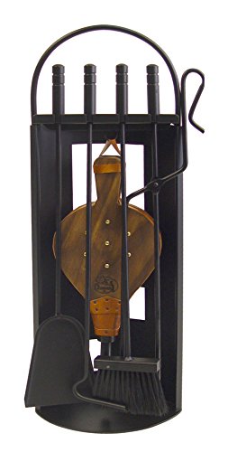 IMEX EL ZORRO 10026 Juego para Chimenea Arco-Chapa con Fuelle, 68 x 23 x 14 cm, Metal, Negro, 14x23x68 cm