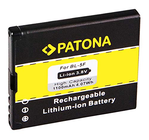 PATONA Batería BL-5F para Nokia 6210 Navigator 6210S 6710 Navigator 6290 E65 N93i N95 N96 X5-00