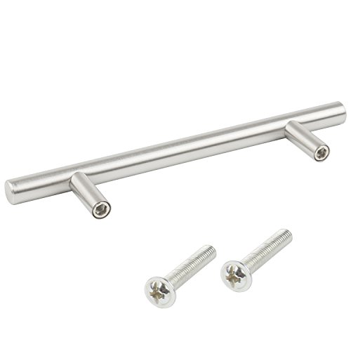 TRIXES Paquete de 20 Manijas en Forma de T en Acero Inoxidable para Cajones Puertas de Gabinete o Cocina - 150 mm de ancho; Centros 96mm - Tiradores Cocina TRIXES Paquete de 20 Manijas en Forma de T en Acero Inoxidable para Cajones Puertas de Gabinete o Cocina - 150 mm de ancho; Centros 96mm - Tiradores Cocina
