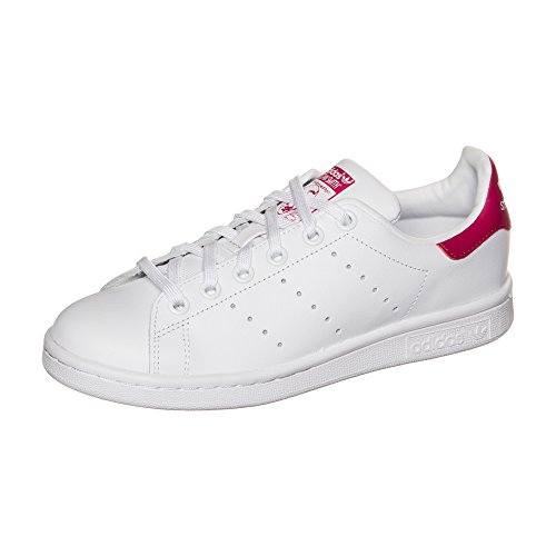 adidas Stan Smith J, Zapatillas Unisex niños, Blanco (Footwear White/Footwear White/Bold Pink 0), 38 EU