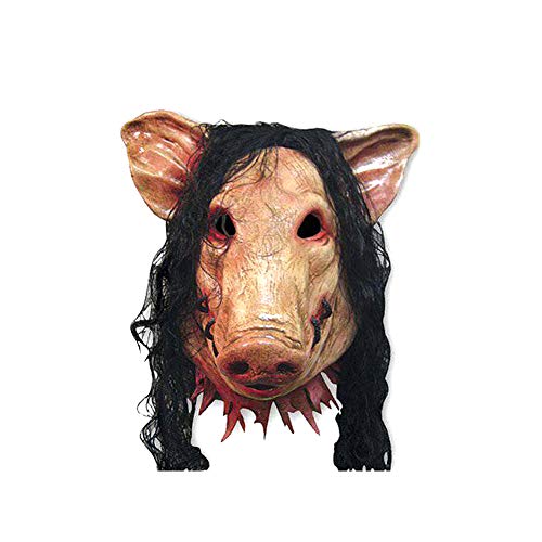 CDKJ Máscara de Halloween Cerdo Cabeza en Forma de máscara con la máscara de Animal de Pelo Horrible Cosplay Traje de Mascarada de látex