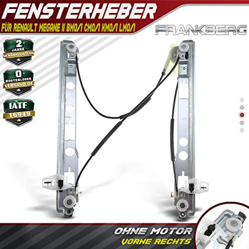 Frankberg Elevalunas sin Motor Delantero Derecho para Megane II Megane II Kombi Megane II tricuerpo BM0/1 CM0/1 KM0/1 LM0/1 2002-2016 8200325135 Frankberg Elevalunas sin Motor Delantero Derecho para Megane II Megane II Kombi Megane II tricuerpo BM0/1 CM0/1 KM0/1 LM0/1 2002-2016 8200325135
