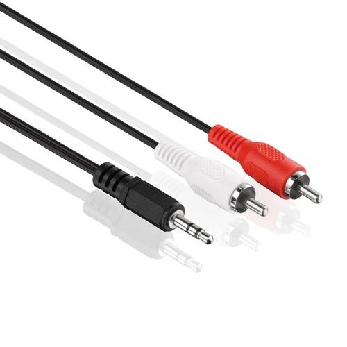 HDSupply LP-AC030-025 Audio Stereo Cable de audio 2x cable rca macho a jack 3,5mm hembrilla 2,50m, negro