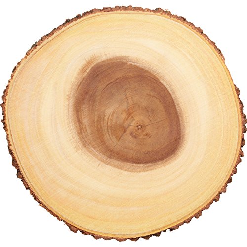 Kitchencraft Artesà Árbol tronco tabla de quesos/bandeja con borde de corteza de madera natural, 30 cm (12 "), diseño redondo, madera, marrón, 30 x 30 x 2,2 cm