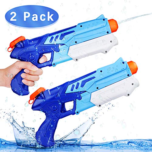 Ucradle 2 Pack Pistolas de Agua Chorro de Agua Squirt Gun, 300ML Soaker Guns para Niños Años Adultos, Juguetes de Verano Caliente para Piscina de Playa, para con Alcance Largo Rango de 9 Metros