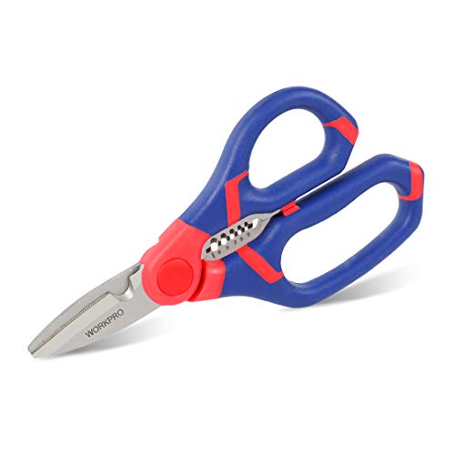 WORKPRO Tijera para Eléctricista con Pelacables 6 Pulgadas(152mm),Tijera Electricista con Funda WORKPRO Tijera para Eléctricista con Pelacables 6 Pulgadas(152mm),Tijera Electricista con Funda