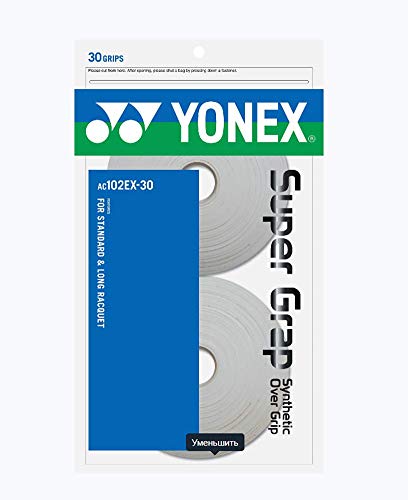 YONEX - Grip para Raqueta de Tenis (Pack de 30 Grips), Color Blanco