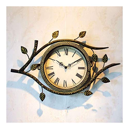 Lfsp con Pilas Reloj de Pared, Reloj de salón Art Deco, Forjado Reloj de época de Hierro, el Reloj del Arte del hogar a Pilas, un Reloj Digital Romano y los números arábigos (Color : B)