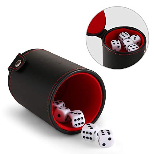 GWHOLE Cubiletes Dados de Cuero con 10 Dados,Taza Dados con Tapa para Juegos Dados GWHOLE Cubiletes Dados de Cuero con 10 Dados,Taza Dados con Tapa para Juegos Dados