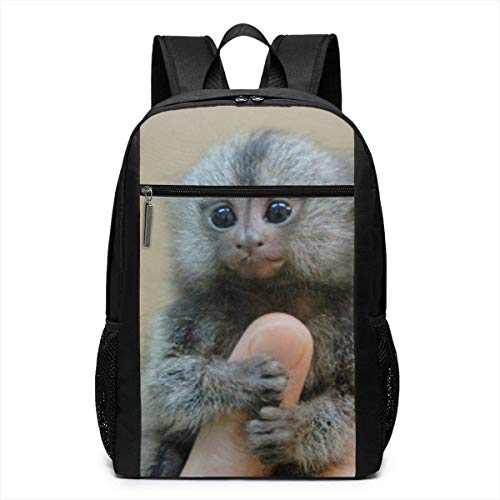 Marmoset and Capuchin Monkeys Laptop Backpack for Women Men,School College Backpack Travel Backpack Fits 17 Inch Notebook (12" L X 6.5" W X 17" H in)