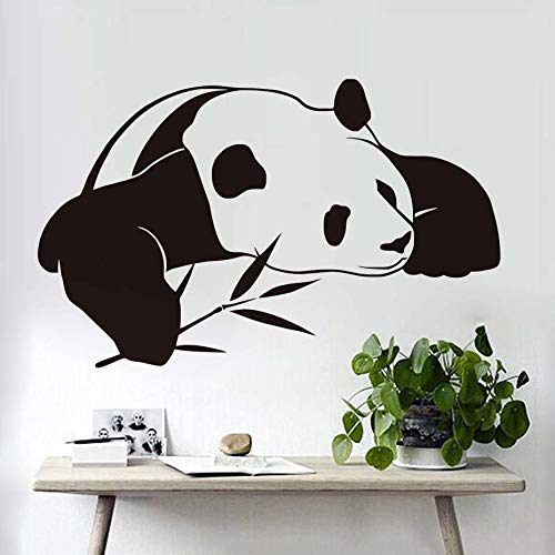Nuevo Panda Holding Bamboo Wall Sticker Vinilo Impermeable Decoración del hogar Chino Panda Animal Applique Sala de Estar Dormitorio Mural 87x139cm