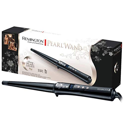 Remington Conique Pearl CI95 - Rizador de pelo, Cerámica con Perla, Punta Fría, Digital, Negro Remington Conique Pearl CI95 - Rizador de pelo, Cerámica con Perla, Punta Fría, Digital, Negro
