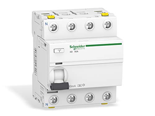 Schneider Electric A9Z21440 Interruptor diferencial iID, 4P, 40 A, 30 mA, Tipo A, Blanco