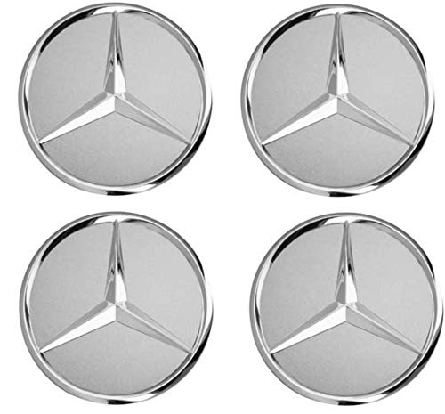 4 tapas de buje de repuesto para llanta de Mercedes Benz, 75 mm, color negro