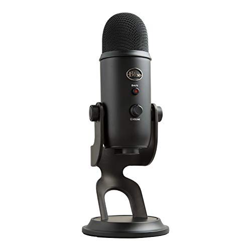 Blue Microphones Yeti - Micrófono USB para grabación y streaming en PC y Mac, 3 cápsulas de condensador, 4 patrones de captación, Salida de auriculares y control de volumen, color Negro (Blackout) Blue Microphones Yeti - Micrófono USB para grabación y streaming en PC y Mac, 3 cápsulas de condensador, 4 patrones de captación, Salida de auriculares y control de volumen, color Negro (Blackout)