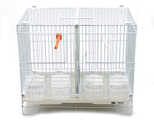 BPS Jaula de Incubación Jaula de Cría para Pájaros con Comedero Bebedero Saltador Cubeta Tamaño M/L (M: 43 x 29 x 40 cm) BPS-1304