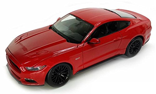 Ford Mustang GT 2015 Modelo de Coche Diecast Escala de Metal 1:36 Puertas de Apertura Detallada Modelo de Acción de Retroceso Interior por Welly (Rojo)