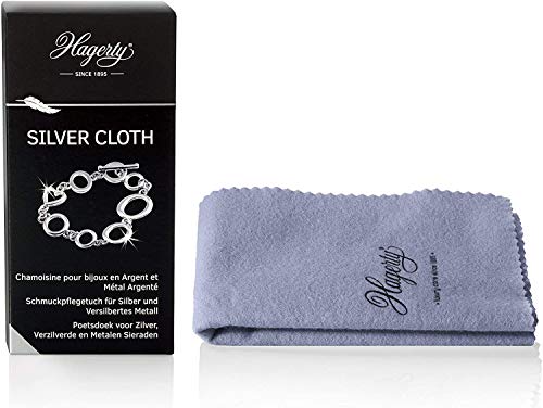 Hagerty - Silver Cloth - Gamuza impregnada limpia joyas de plata y piezas plateadas o chapadas - 1 unidad 36 x 30 cm - Devuelve el brillo y la protección extra Hagerty - Silver Cloth - Gamuza impregnada limpia joyas de plata y piezas plateadas o chapadas - 1 unidad 36 x 30 cm - Devuelve el brillo y la protección extra