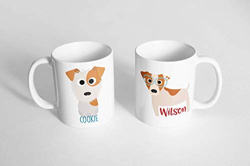 Juego de 2 tazas Jack Russel Terrier, regalo para amantes de las mascotas, taza de café personalizada, amante de las mascotas, taza de perro suave, taza de perro, regalo, taza de invierno de 11oz