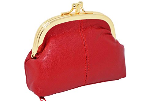 KARL LOVEN Monedero para Mujer en Piel de Cordero - Modelo Retro Vintage - 3 Compartimentos - Cierre Clic-Clac - Monedero para Monedas, Billetes y Tarjetas de crédito Rojo KARL LOVEN Monedero para Mujer en Piel de Cordero - Modelo Retro Vintage - 3 Compartimentos - Cierre Clic-Clac - Monedero para Monedas, Billetes y Tarjetas de crédito Rojo