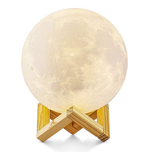 Lámpara de Luna en 3D, ALED LIGHT Luna con 15 cm de Diámetro Conexión USB Con 3 Colores a Elegir Luz de Ambiente Perfecta para Dormitorio Salón Café Bar Lámpara de Luna en 3D, ALED LIGHT Luna con 15 cm de Diámetro Conexión USB Con 3 Colores a Elegir Luz de Ambiente Perfecta para Dormitorio Salón Café Bar
