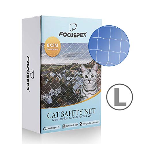 Focuspet Red de Proteccióno para Gatos, 3 X 8M Red de Seguridad Animales para Balcones y Ventana Red de Grilla de Protección Transparente Se Puede Cortar Focuspet Red de Proteccióno para Gatos, 3 X 8M Red de Seguridad Animales para Balcones y Ventana Red de Grilla de Protección Transparente Se Puede Cortar