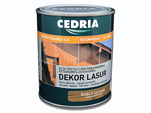 Lasur protector madera exterior al agua Cedria Dekor Lasur 750 ml (Roble) Lasur protector madera exterior al agua Cedria Dekor Lasur 750 ml (Roble)