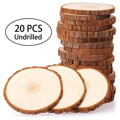 Fuyit Rodajas de Madera Diámetro 9-10 cm 20pcs Troncos Madera Decoracion Apto para Pirograbador de Madera, Pintura Fuyit Rodajas de Madera Diámetro 9-10 cm 20pcs Troncos Madera Decoracion Apto para Pirograbador de Madera, Pintura