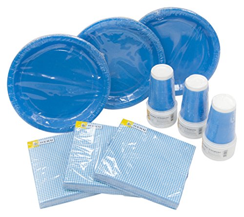 Heku 30005 - Juego de vajilla desechable con Platos, Vasos y servilletas, 120 Piezas, Turquesa. Heku 30005 - Juego de vajilla desechable con Platos, Vasos y servilletas, 120 Piezas, Turquesa.