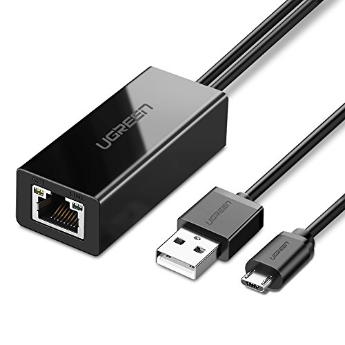 UGREEN Adaptador Micro USB a Ethernet RJ45, Adaptador de Red LAN 100Mbps Cable Adaptador para Google Chromecast 3/ Ultra/ 2/1/ Audio, TV Stick Basic, Convertidor RJ45 y USB Alimentación (1 Metro) UGREEN Adaptador Micro USB a Ethernet RJ45, Adaptador de Red LAN 100Mbps Cable Adaptador para Google Chromecast 3/ Ultra/ 2/1/ Audio, TV Stick Basic, Convertidor RJ45 y USB Alimentación (1 Metro)