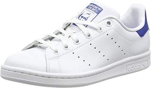 Adidas Stan Smith J, Zapatillas de Gimnasia Unisex Niños, Blanco (FTWR White/FTWR White/EQT Blue FTWR White/FTWR White/EQT Blue), 38 EU