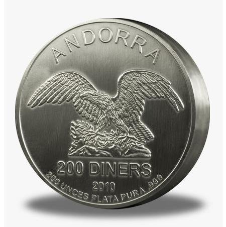 Andorra 200 Diners 200 oz Plata Eagle monedas de plata – St – Sello brillo – milésimas Plata Onza 200 Unzen Fein Plata milésimas jahrgang según disponibilidad