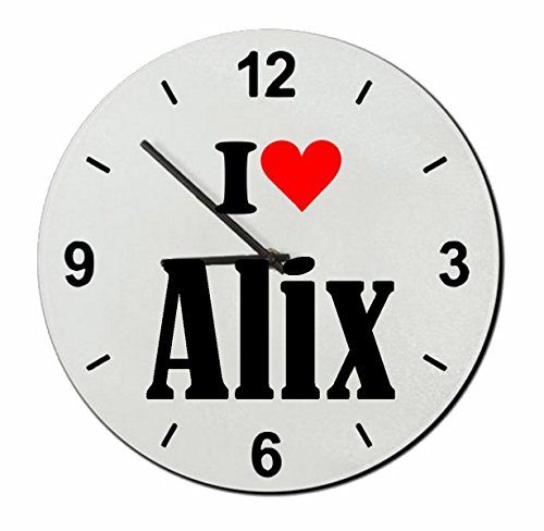 Druckerlebnis24 Exclusivo: Vidrio de Reloj I Love Alix una Gran Idea para un Regalo para su Pareja, colegas y Muchos más! - Reloj, Regaluhr, Regalo, Amo, Made in Germany.