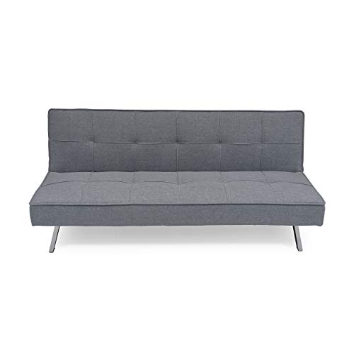 Homely - Sofá Cama de 3 plazas Apertura Clic-clac KOHTAO tapizado en Tela Gris de 176 cm