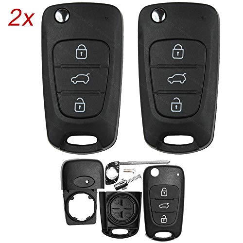 Juego de 2 llaves plegables para Hyundai i10 i20 i30 ix35 Elantra KIA Cee'd Picanto Rio Juego de 2 llaves plegables para Hyundai i10 i20 i30 ix35 Elantra KIA Cee'd Picanto Rio