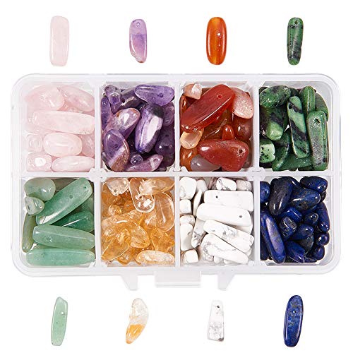 NBEADS - 1 Caja de Cuentas de Piedras Preciosas Naturales de Colores Mezclados con Cristales En Forma Irregular, para Hacer Joyas