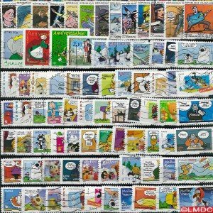 Philatema - Colección de sellos de tebeos franceses sellados, 25 sellos diferentes