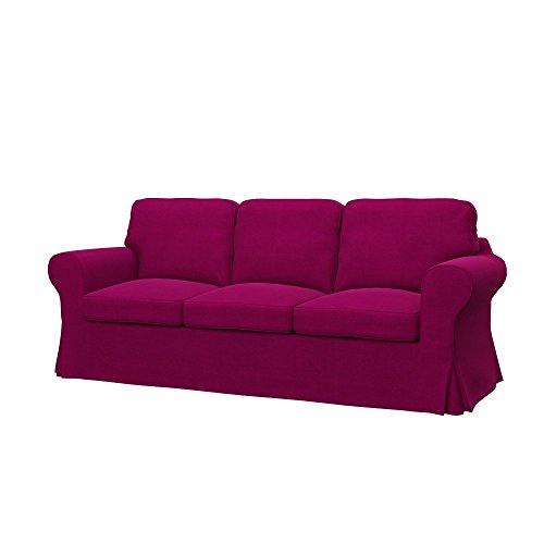 Soferia - IKEA EKTORP PIXBO Funda para sofá Cama de 3 plazas, Elegance Dark Pink